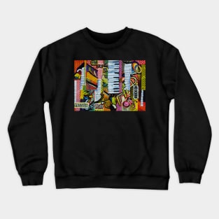 Expresstionist Cubist Violin Rocking 897 Crewneck Sweatshirt